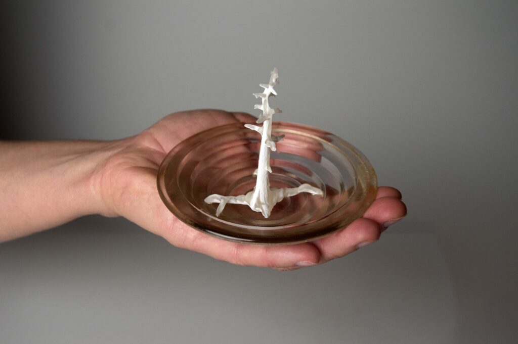 3d print and found object sculpture by Alicia Jones.